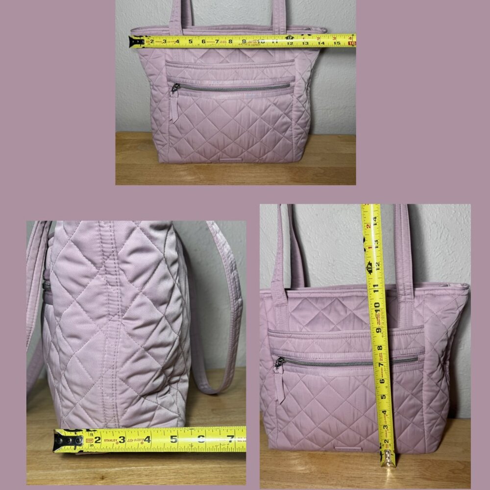 Vera Bradley Small Vera Tote in Performance Twill Hydrangea Pink - Picture 4 of 10